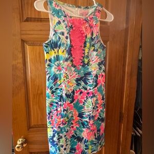 Lilly Pulitzer Blue and Pink Halter Sheath Dress